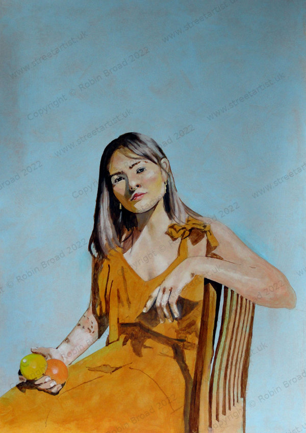 Amanda Souza Portrait by Robin Broad, artist, Newcastle upon Tyne, UK.