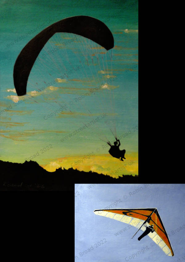 Hang Gliding and Paragliding by Robin Broad, artist, Newcastle upon Tyne, UK.