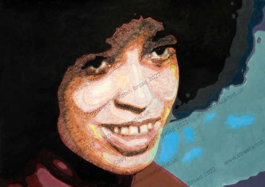 Angela Davis artwork by Robin Broad, artist, Newcastle upon Tyne, UK