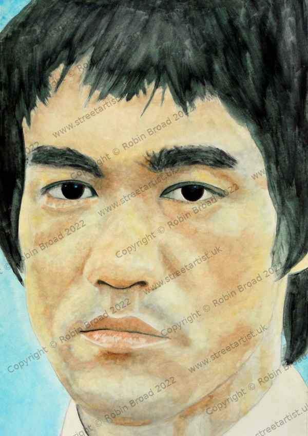 Bruce Lee artwork by Robin Broad, artist, Newcastle upon Tyne, UK