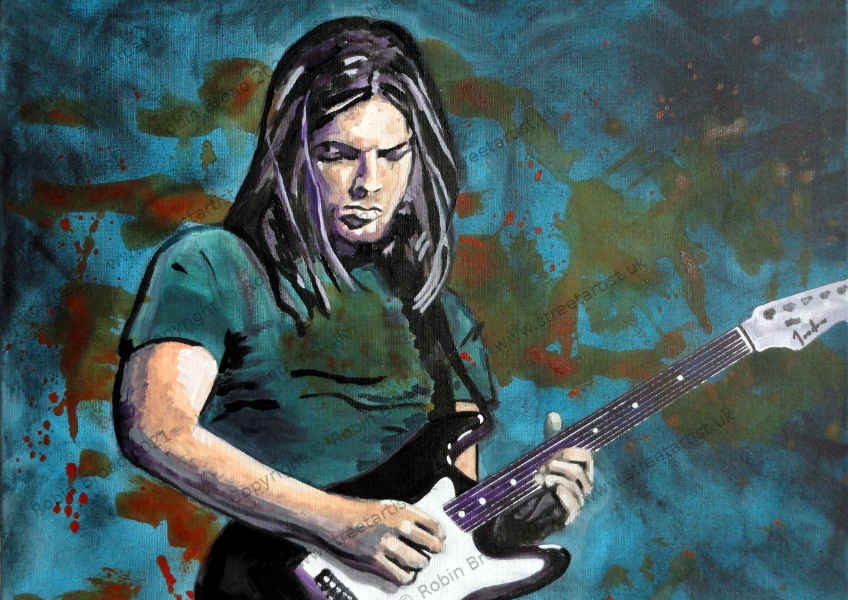David Gilmour, Pink Floyd artwork by Robin Broad, artist, Newcastle upon Tyne, UK