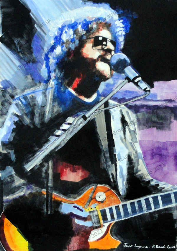 Jeff Lynne, ELO artwork by Robin Broad, artist, Newcastle upon Tyne, UK