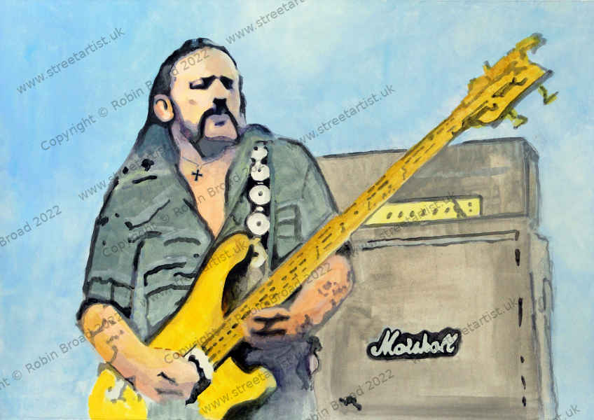 Lemmy Kilmister, Motorhead artwork by Robin Broad, artist, Newcastle upon Tyne, UK